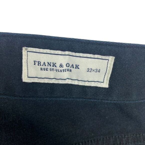 Frank & Oak Men's Black Lincoln Modern Slim Fit Twill Trousers US 32 X 34 - Picture 6 of 8